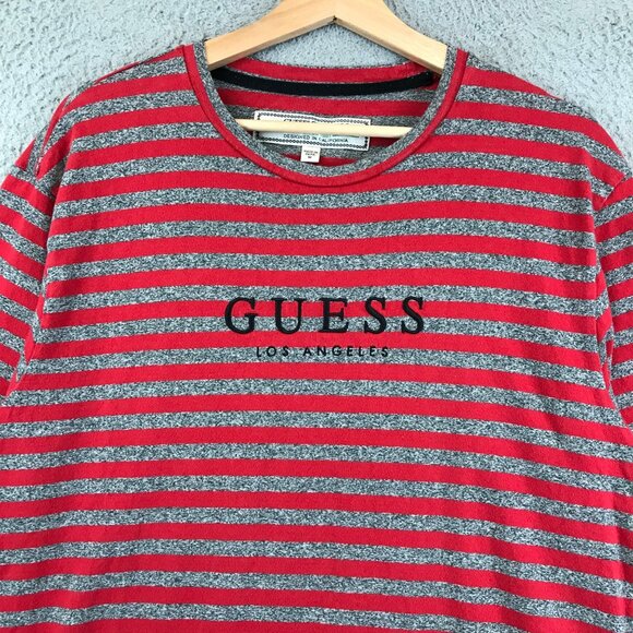 Vintage GUESS Originals Men's M‎ Los Angeles Striped Shirt Short Sleeve - Picture 3 of 10